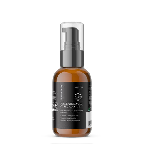 100% Raw Hemp Seed Oil: Skin, Coat and Stress Formula (Food Supplement)